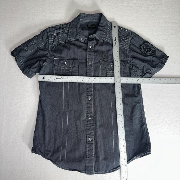 Helix Men’s Medium Short-Sleeve Button-Up Shirt Bundle (2) – Pinstripe & Plaid - Picture 11 of 15